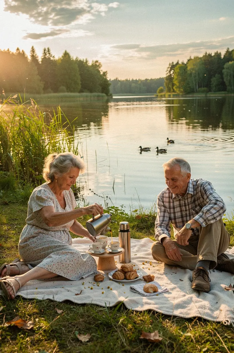 Arbatos vakarų blogo viršelis su šiltais gėrimais ir ramybės simboliais.